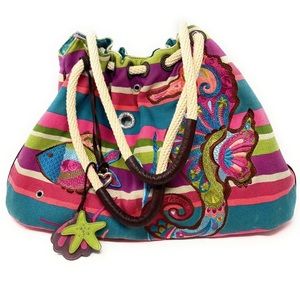 Brighton Paradise Cove Canvas Beach Maxi Shoulder bag Tote LTD ED